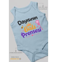 Dayısının Ballı Prensesi Sıfır Kol Bebek Zıbını %100 Pamuk