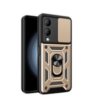 Vivo Y17s Kılıf Pars Lens Yüzüklü  - Gold