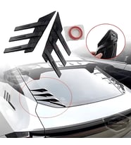 3D Sportif Üniversal Arka Cam Havalandırma Vent Air Scoop İthal Dekor Ventil 2 Parça Siyah Takım