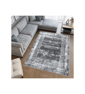 Rovigo Home Dijital Baskı Yıkanabilir Kaymaz Taban Salon Halısı RVG0554 (Gri)