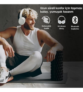 Moodix KO23BT1100W Bluetooth Kulaküstü Kulaklık Beyaz