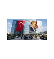 Yan Portre Atatürk Bayrak ve Türk Bayrağı Premium Raşel Kumaş 2'li Set 10x15 metre ATA45