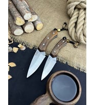 İkili Çakı Set El Yapımı Hediyelik Eşya Deri Kılıflı Cep Çakısı Outdoor Çakı Piknik Çakısı Kamp Çakı