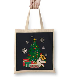 Dr Alphys Around The Christmas Tree Undertale Bez Çanta Uzun Saplı
