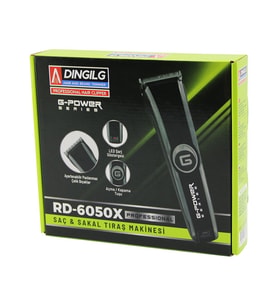 SAÇ SAKAL KESME - TRAŞ MAKİNESİ FİŞ ŞARJLI=LED GÖSTERGE AYARLI BIÇAK=0.1-05MM RD-6050X G-POWERG-PLUS