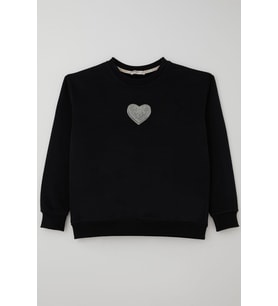 Breeze Kız Çocuk Sweatshirt Işıltılı Kalp Masalı İnci İşlemeli 9-14 Yaş, Siyah