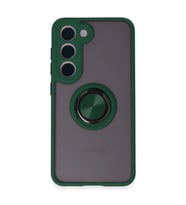 Samsung Galaxy S23 Kılıf Montreal Yüzüklü Silikon Kapak - Yeşil