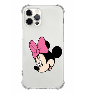 Apple iPhone 12 ProMax Uyumlu Köşe Korumalı Antişok  Kapak Minnie Mouse Tasarımlı Şeffaf  Kılıf