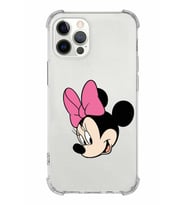 Apple iPhone 12 ProMax Uyumlu Köşe Korumalı Antişok  Kapak Minnie Mouse Tasarımlı Şeffaf  Kılıf