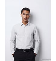 LCW BUSINESS Yeşil Slim Fit Çizgili Gabardin Erkek Gömlek