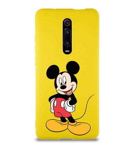Xiaomi Redmi K20 Pro Soft Premier Kapak Mickey Mouse-E Tasarımlı Silikon Kılıf - Sarı (Şeffaf)