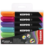 Kores K-Marker XP1 Permanent Marker Yuvarlak Uç 6 Renk 