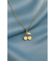 Kişiye Özel 925 Ayar Gümüş Minimal Kiraz Kolye (Gold)