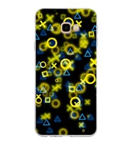Samsung Galaxy J4 Plus Kapak  Semboller Tasarımlı Şeffaf Silikon Kılıf