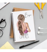 Kız Karakter Tasarımlı Defter Kişiye Özel