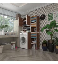 Kenzlife çamaşır makinesi dolabı hayzummaks cvz 180*096*55 banyo kiler çift kapaklı arkalıklı (Karışık)