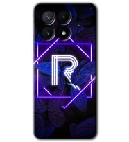 Poco x6 Pro Kılıf HD Desen Baskılı Kılıf - Dark Neon Yaprak R Harfi