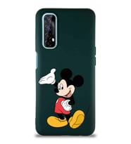 Realme 7 Soft Premier Kapak Mickey Mouse-C Tasarımlı Silikon Kılıf - Yeşil (Şeffaf)