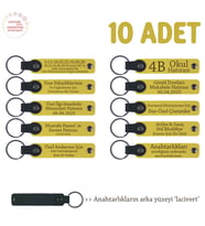 Sarı & Lacivert, Tur Rehberlerinden Katılımcılara Hatıra 10’lu Set, İsim Yazılabilir Deri Anahtarlık
