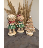 Yılbaşı ( Noel ) Bebek ve Çam Ağacı Temalı Kurabiye Biblo Seti