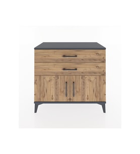 Hyperion Şifonyer 2 Çekmeceli 2 Kapaklı 88x44x80 Antrasit-Çam