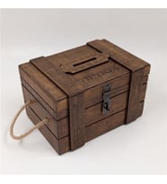 Ahşap Tipbox Bahşiş Kutusu 20X14cm Genişlik 14Cm Yükseklik (Kahverengi)