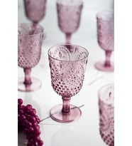 Akrilik Mürdüm 6'lı Kadeh & Su Meşrubat Kahve Yanı Bardağı 450 ml ( Cam Değildir )