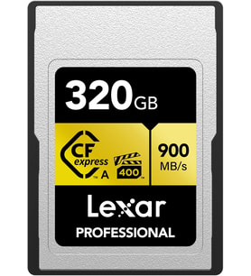 Lexar 320Gb Profesyonel Cfexpress Tip A Gold Serisi Hafıza Kartı, 900Mb/S'Ye Kadar Okuma, Sinema Kal