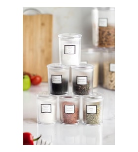 6lı Barok Yuvarlak Baharat Kavanoz Seti & Saklama Kabı & Erzak Kabı (6*250 ML)