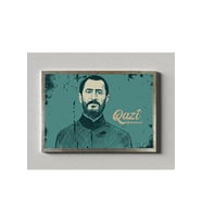 Postera Qazi Muhammed - Qazi Muhammet Çerçeveli Posteri (32X47 cm ÇERÇEVELİ) (Siyah-Gri)