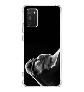 PrintiFy Samsung Galaxy A02s Uyumlu Köpek 1 Baskılı Şeffaf Köşe Korumalı Antişok Kılıf