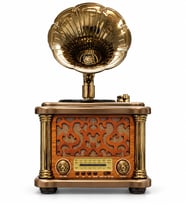 Ultratekno FX-2503B Büyük Boy Retro Gramofon Tasarımlı Bluetooth Hoparlör ve 3 Bant Radyo