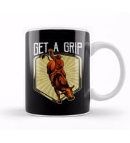 Funny Get a Grip Competitive Bull Riding Pun Kupa Bardak Porselen