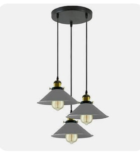 MYLİGHTS RETRO RUSTİK GRİ BAŞLIKLI METAL SARKIT VİNTAGE AVİZE   (Siyah)