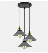 MYLİGHTS RETRO RUSTİK GRİ BAŞLIKLI METAL SARKIT VİNTAGE AVİZE   (Siyah)