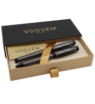 Vogven Marka İsme Özel Exclusive Roller ve Tükenmez Kalem Seti - Renk Seçenekli (Füme)