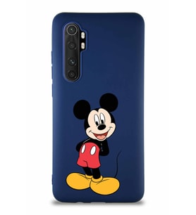 Xiaomi Mi Note 10 Lite Soft Premier Kapak Mickey Mouse-B Tasarımlı Silikon Kılıf - Lacivert (Şeffaf)