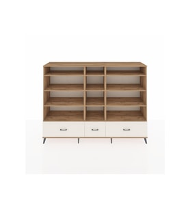 Hyperion Dolap 12 Raflı 3 Çekmeceli  220x44x163 Çam-Çam/Aytaşı