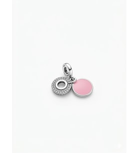 Kadın Pembe Renk Taşlı Gümüş Charm