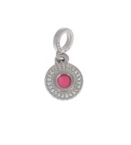 Kadın Pembe Renk Taşlı Gümüş Charm