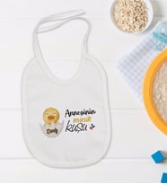 BK Kids Kişiye Özel Annesinin Minik Kuşu Tasarımlı Bebek Mama Önlüğü - Model 1