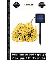 #Solar Bahçe Aydınlatma Dekoratif Dış Mekan Solar 5m 50 Led Papatya Gün Işığı 8 Fonksiyonlu