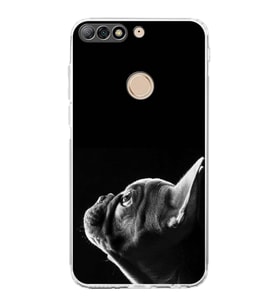 PrintiFy Huawei Y7 2018 ile Uyumlu Köpek 1 Kamera Korumalı Şeffaf Kılıf