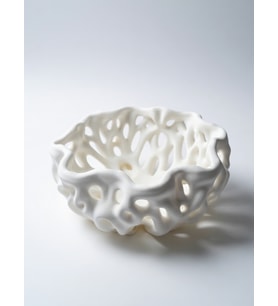 MYCRAFT3D Organik Delikli Dekoratif Kase Modern Şık Hafif Dayanıklı Ev Dekoru 20x9 cm