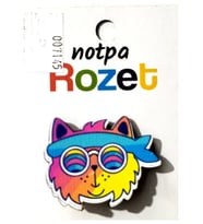 Notpa Rozet Ahşap Gözlüklü Kedi - 3 adet