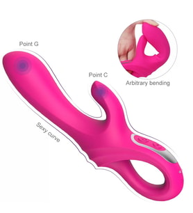 DAGGERS Çift Katmanlı Bükülebilir Su Geçirmez Klitoris ve G-Spot Uyarıcı Vibratör