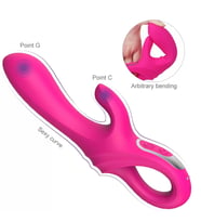 DAGGERS Çift Katmanlı Bükülebilir Su Geçirmez Klitoris ve G-Spot Uyarıcı Vibratör