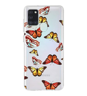 PrintiFy Samsung Galaxy A21s ile Uyumlu 1mm Slim Fit Water Color 2 Baskılı Şeffaf  Kılıf
