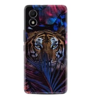 TCL 303 Kılıf Resimli Desenli Baskılı Silikon Flowers Tiger 1319