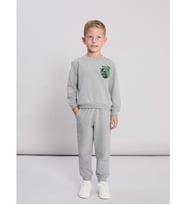 LCW Kids Gri Dinozor Baskılı Erkek Çocuk Sweatshirt Ve Eşofman Altı